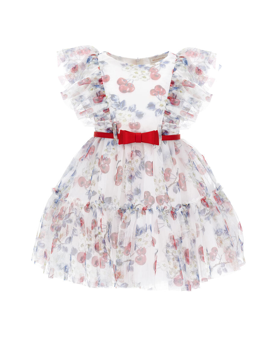 Abito tulle ciliegie Monnalisa